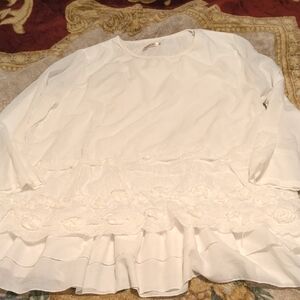 Simply Couture Ivory Floral Lace Blouse